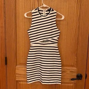 Black and white mini dress with cut-out